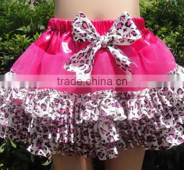 Mini Satin Ruffle Tutu, Red Polka Dots Girls Skirts With Ribbon Bow photo-6