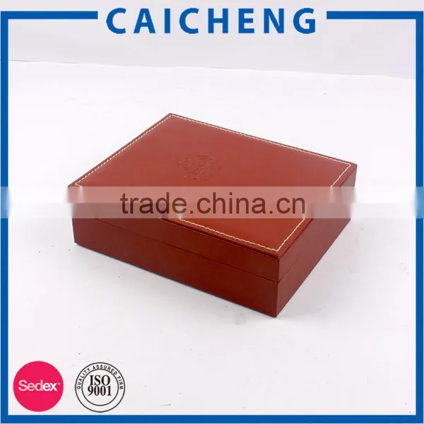 Custom Logo Embossing Gift Packaging High Quality PU Leather Box photo-2