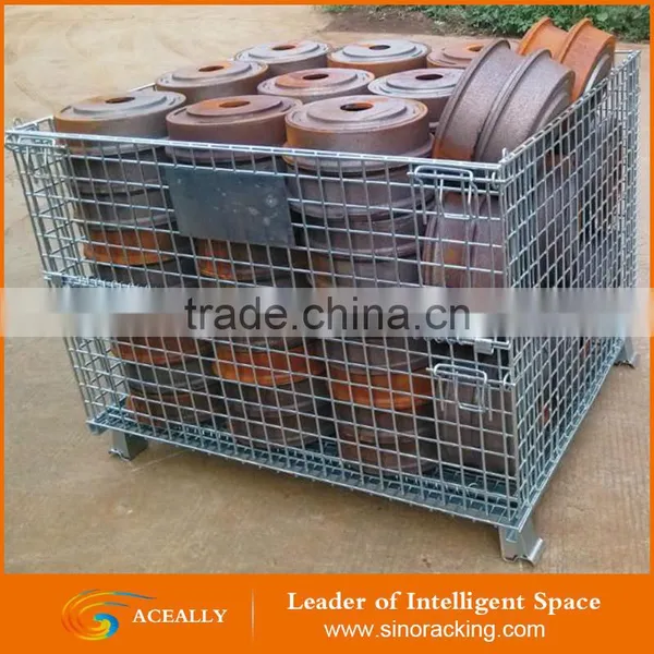 Aceally Foldable Wire Mesh Pallet Box/demountable Steel Storage Cage for Sale photo-5