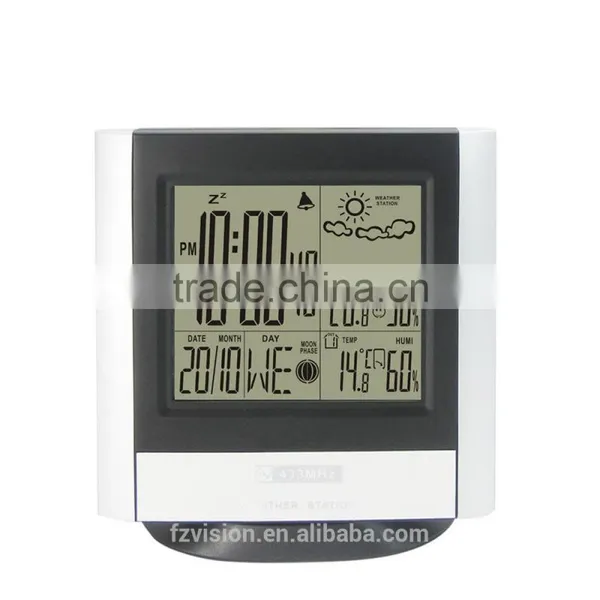 Black Wireless Weather Station Kit With Indoor Outdoor Digital Thermometer Hygrometet Weather Forecast Clock 3 Tramsmitters photo-2