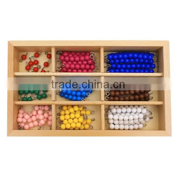 High Quality Wooden Montessori Mathematics Toy Checker Board Colorful Beads photo-5