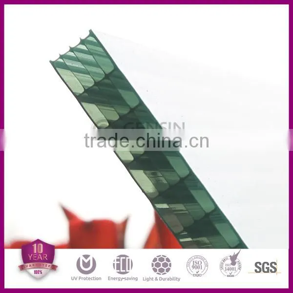Five Walls Green Polycarbonate Sunshade Roof Sheet For Skylight Solar Control Grade A Cheap Price Wholesale 12mm photo-3