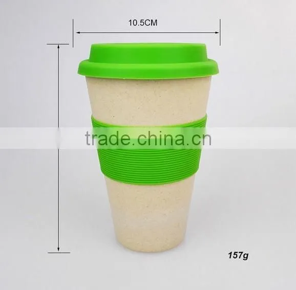 Bamboo Fiber Coffe Cup Plate Fiber Mug With Green Material photo-2