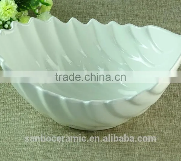 Bulk Stock White Fruit Bowl Cheap Ceramic Leaf Shape Bowl Ceramic Porcelain for Kitchen or Home Decoration photo-2