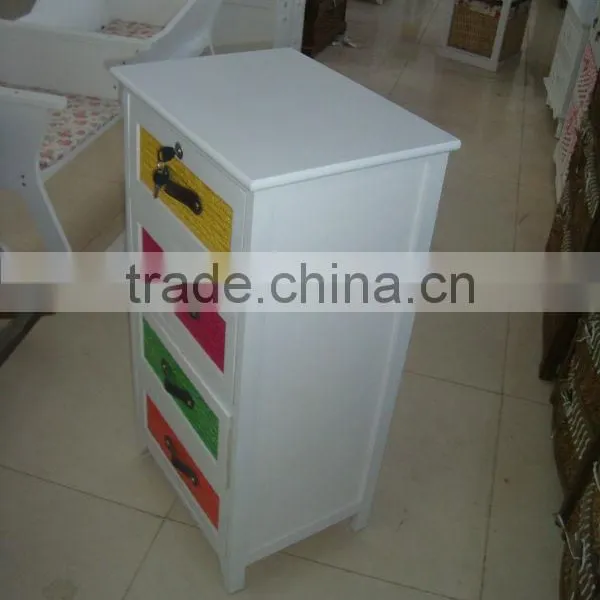 Wooden Cabinet With 3drawers/colorful Wooden Storage Cabinet/wooden Chest photo-5