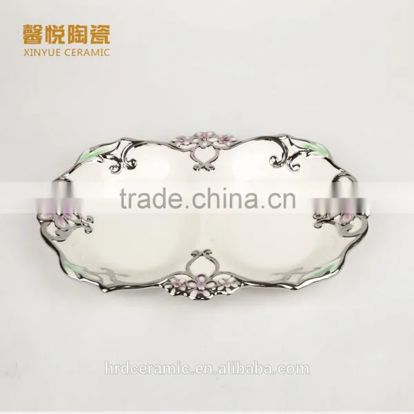 Wholesale Golden Electroplating Fruit Departed Plate,electorplate Golden Plate Ceramic Material photo-3