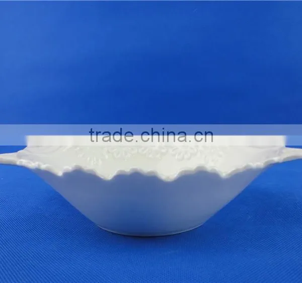 600ml Cheap White Large Ceramic Mixing Bowls Customized photo-3