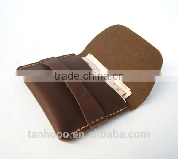 Customize Genuine Leather RFID Blocking Card Holder Cash Pocket Portable Wallet Retro Style photo-3