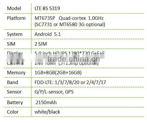 8S Mobile 4G LTE8S5319 5.0" Mobile Phone Wholesale photo-2