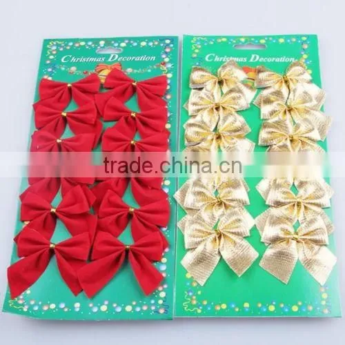 Elegant 12pcs Bow Christmas Tree Decoration Xmas Hanging Ornament Bowknot Party Home Decor photo-2