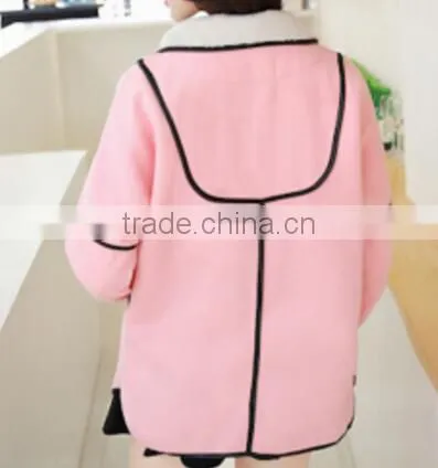 Wholesale Fashion Maternity Clothes Berry&Camel Color Waterfall Maternity Coat photo-4