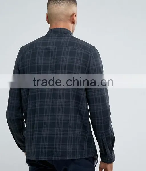 Long Sleeve Point Collar Two Chest Pocket Mens Pre-Shrunk 100% Cotton Breathable Comfort Fit Casual Check Shirts photo-2