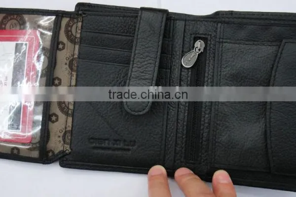Fashion Men Cowhide Skin Purse Leather Pouch for Men photo-4
