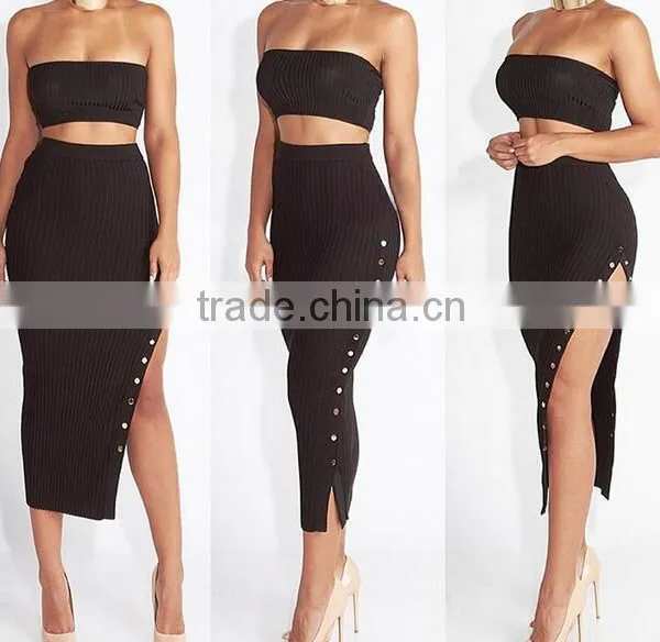 Runwaylover 5112 Sexy Europea Hot Waist Crochet High Slit Skirt photo-2