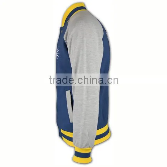 Wholesale High Quality Zip up Hoody Ribbed Cheap Mens Baseball Jacket uk photo-4