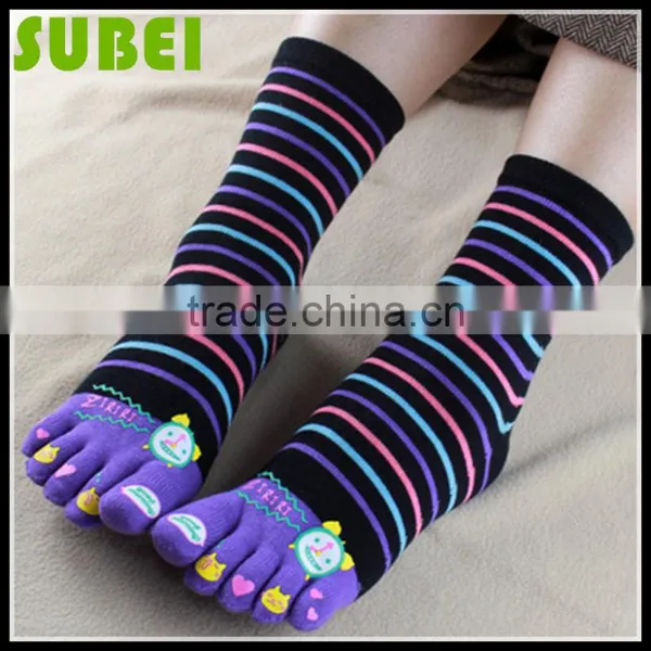 2015 Female Warm Five Fingers Socks,cotton and Happy Little Alarm Clock Socks,Quiet and Sweet photo-2