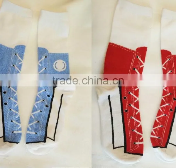 Men and Women Custom Colorful Silly Sneaker Novelty Combed Cotton Socks Silly Socks-ZP00234 photo-3