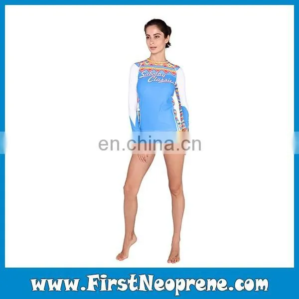 Light Blue Color Anti UV Skinswear Rash Guard For Women photo-2