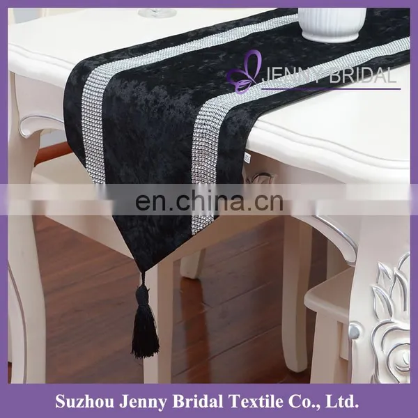 TR039D German Velvet Fabric Polyester Table Runner for Round Tables photo-6