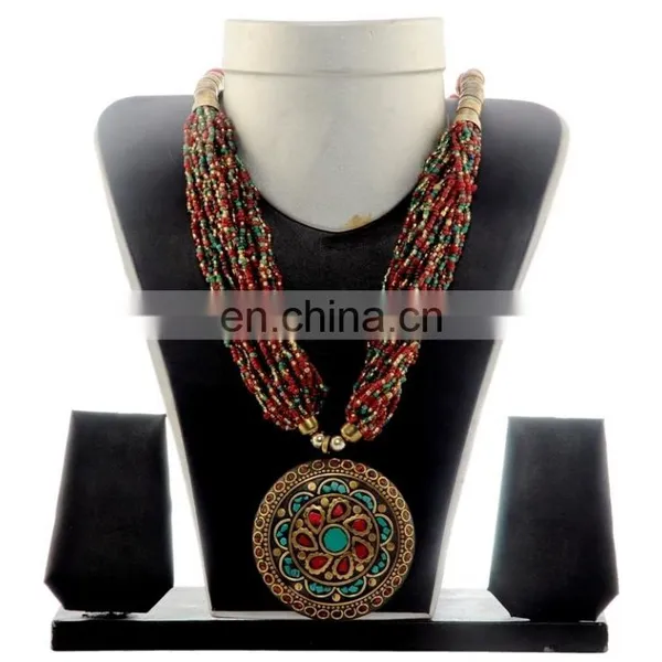 Banjara Pearl Beded Western Necklace-Indo Western Banjara Necklace-Costume Peacock Style Jewelary photo-6