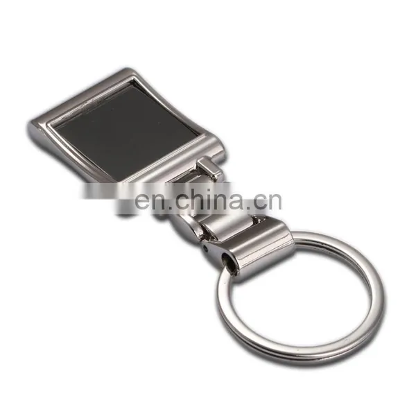 High End Metal Pearl Nickel Plate Square Shape Keychain photo-2