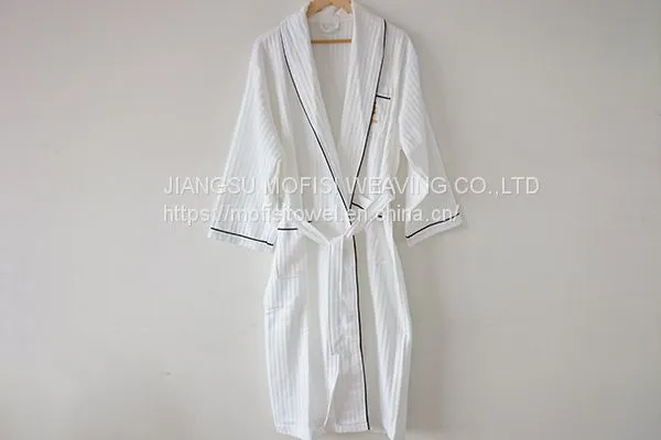 Professional High Quality White Waffle Bathrobe for Hotel photo-2