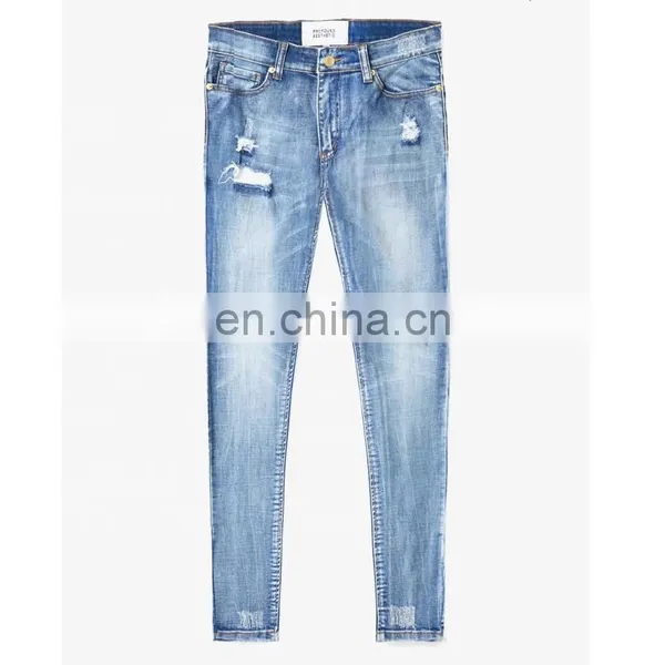 DiZNEW Destroyed Stretch Denim Jeans Rips Skinny Denim Man Jeans Pant Ripped Jeans photo-2