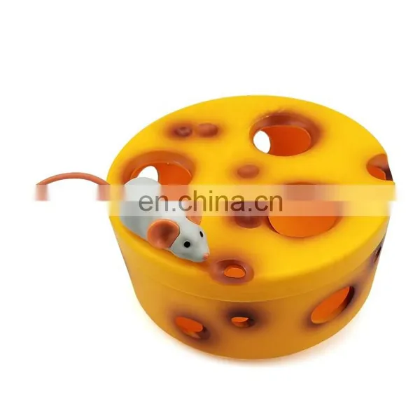 Eco-friendly Custom Color Cat Sticks Cheese Box With Electronic Mice Cat Toy Tease Cat Toy photo-3