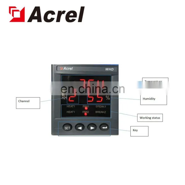 Acrel RS485 Communication Temperature and Humidity Measuring & Controlling Device WHD72-11/C photo-5