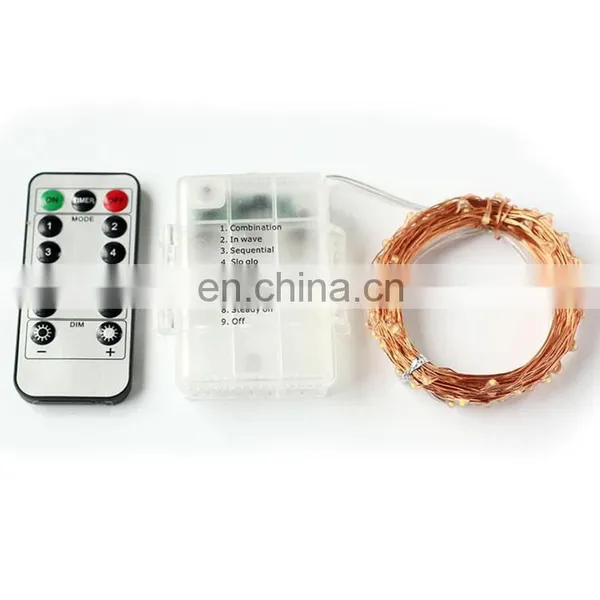 IP65 Colorful 8 Functions Remote Control Outdoor or Indoor Battery Led Copper String Light for Events Christmas Holiday Use photo-4