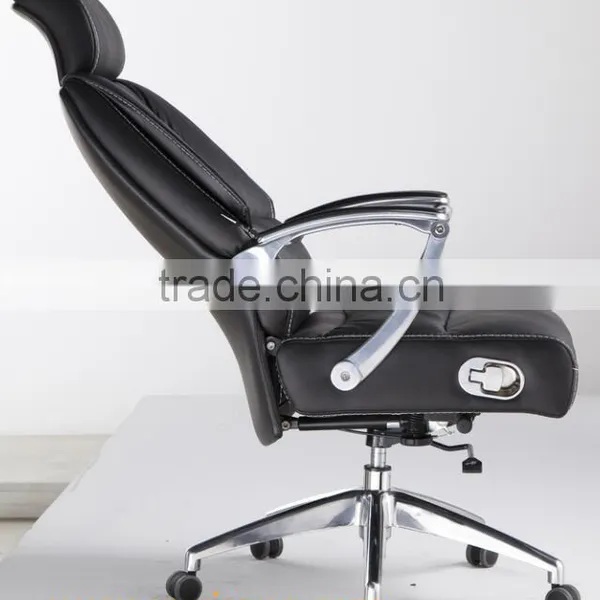 Black Reclining Swivel Leather Office Chair photo-4