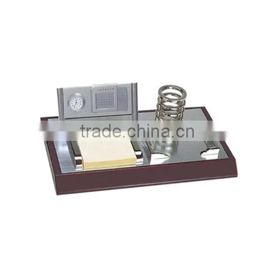 Desk Top Organizer With Card Holder and Pen Holder Wooden Desktop Set
