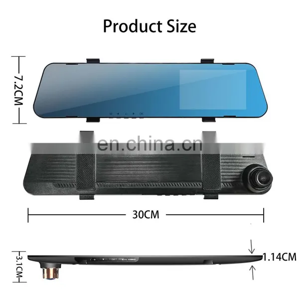 Factory Customization Hd Car Dual Camera Recorder Rearview Mirror Dvr Dash Cam photo-2