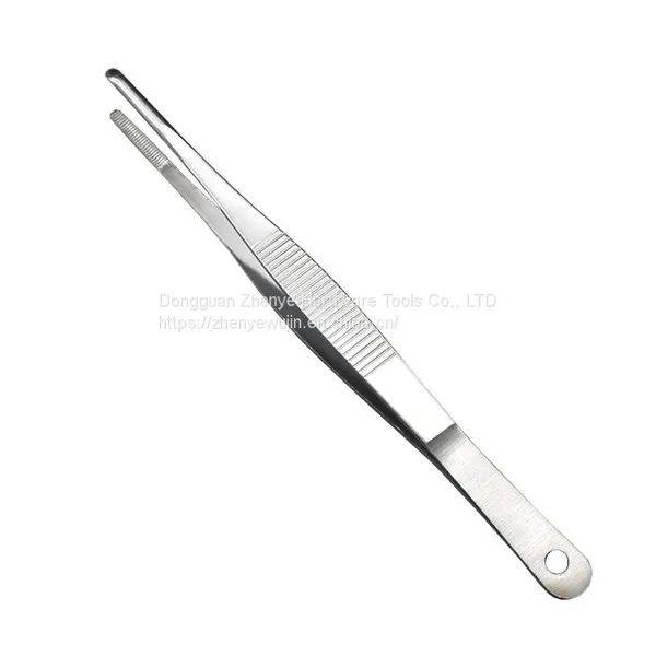 Tweezer Handle Non Slip Pointed/curved Stainless Steel Precision Stiffening Forceps 430 Material Quality photo-5