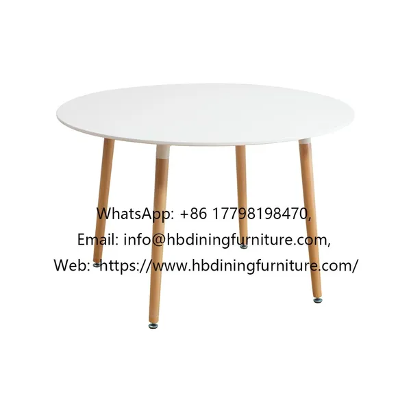 MDF Round Wooden Leg Dining Table