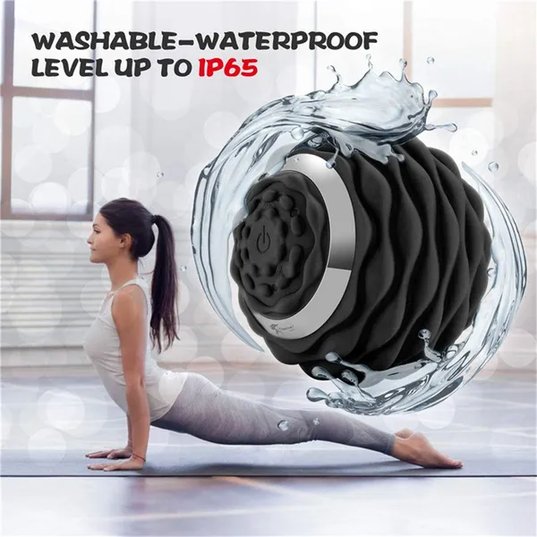 Wholesale Customized Logo Electronic Massage Ball, 4 Speeds Vibrating Massage Roller for Body Muscle Release ,USB Rechargeable photo-4