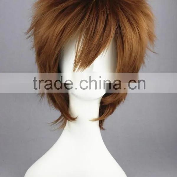 High Quality 35cm Short Straight Sekai Ichi Hatsukoi Yanase Yuu Brown Wig Synthetic Anime Wig Cosplay Hair Wigs Party Wig photo-3