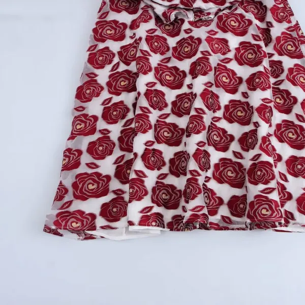 Women's Temperament Heavy Jacquard Pullover V-neck Bubble Sleeve Long Dress photo-3