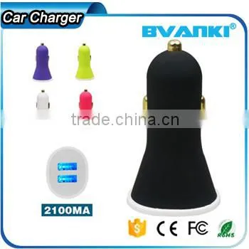 Top Quality Online Shopping Frosted Spray Portable Universal Dual USB Car Charger for Smart Phone With 2 Usb Ports Free Samples photo-3