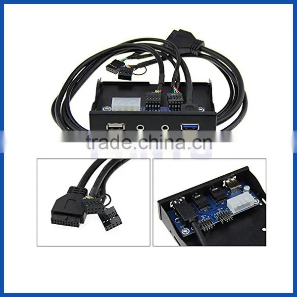 PANTO 3.5 Inch Floppy Drive Bay USB3.0+USB2.0 Hubs+HD Audio Mic 3.5mm PC Front Panel photo-4