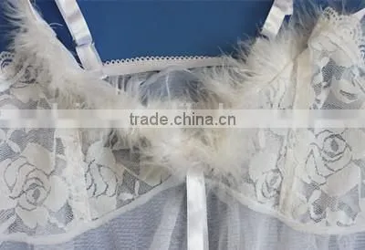 Hot Sexy Unique Net Gauze Material Flower Lingerie Babydoll Nighty Dress photo-5