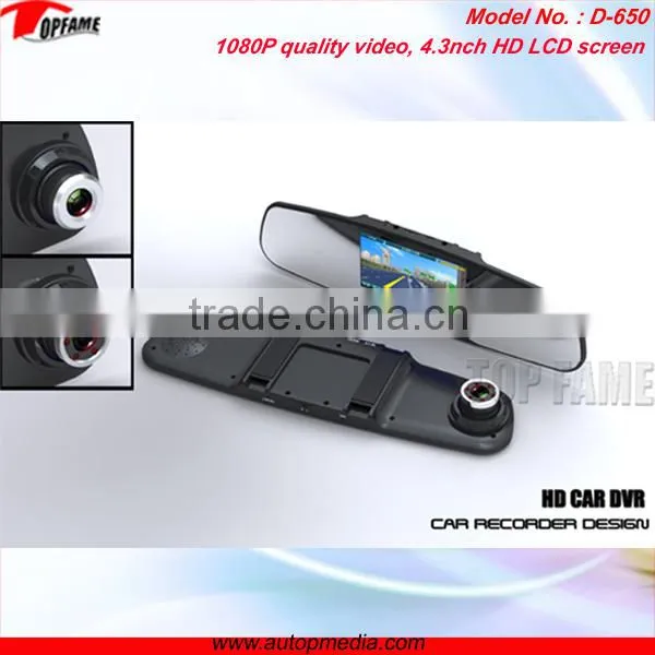 D650 Fhd Fhd 1080p Car Dvr, HD 4.3inch Monitor DVR