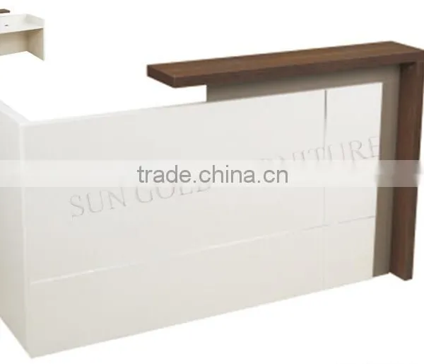 Beauty Salon Furniture White Front Reception Desk Wood Shop Counter Design (SZ-RTB033) photo-3