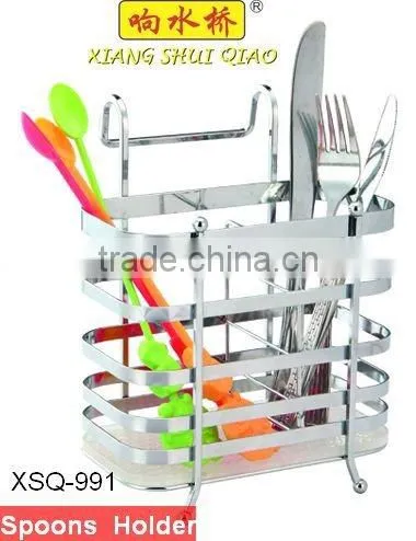 Flat Wire Kitchen Spoon Rack With Plastic
