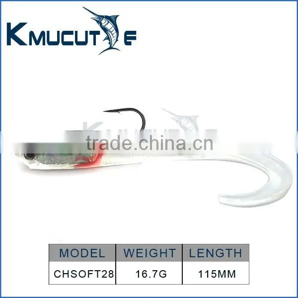 Soft Bait Lead Fish, Curl Tail Fishing Lure, Shiny Body Lead Bass Lure Chentilly CHSOFT28 Fishing Tackle Wholesaler photo-4