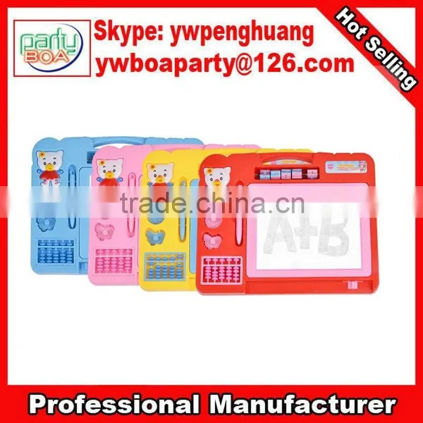 Cheering Chrildren Lovely Magetic Writing Board With Two Stamps , Plastic Writing Board With Abacus