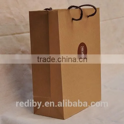 Custom Logo Handmade Recycle Brown / White Paper Craft Bag photo-6