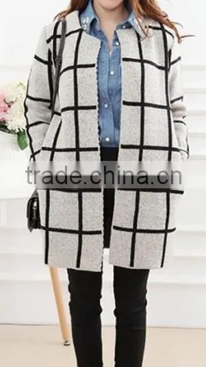 Round Neck Long-sleeved Long Section Women Cardigan Cheap Long Cardigans photo-2