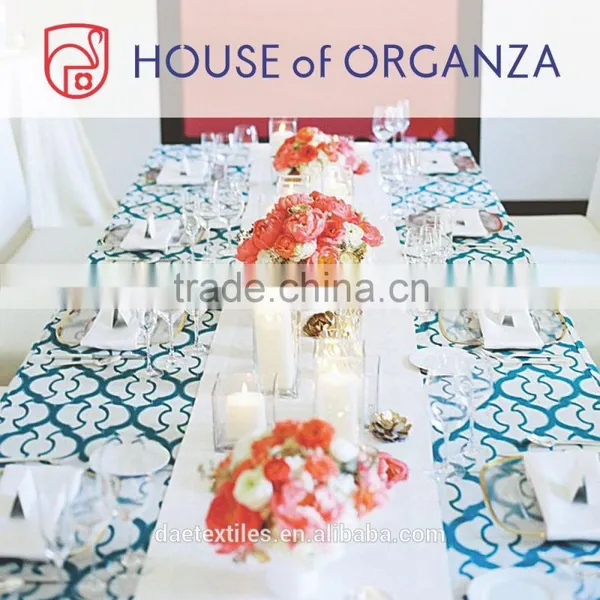 2015 Beautiful Organza Runner Table Linen for Wedding Decoration