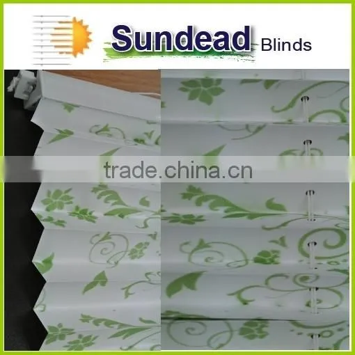 Home Deco Digital Printed Pleated Blinds / 100 % Polyester Fabric Pleated Blinds / Adjustable Pleated Blinds photo-3